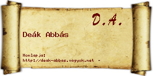 Deák Abbás névjegykártya